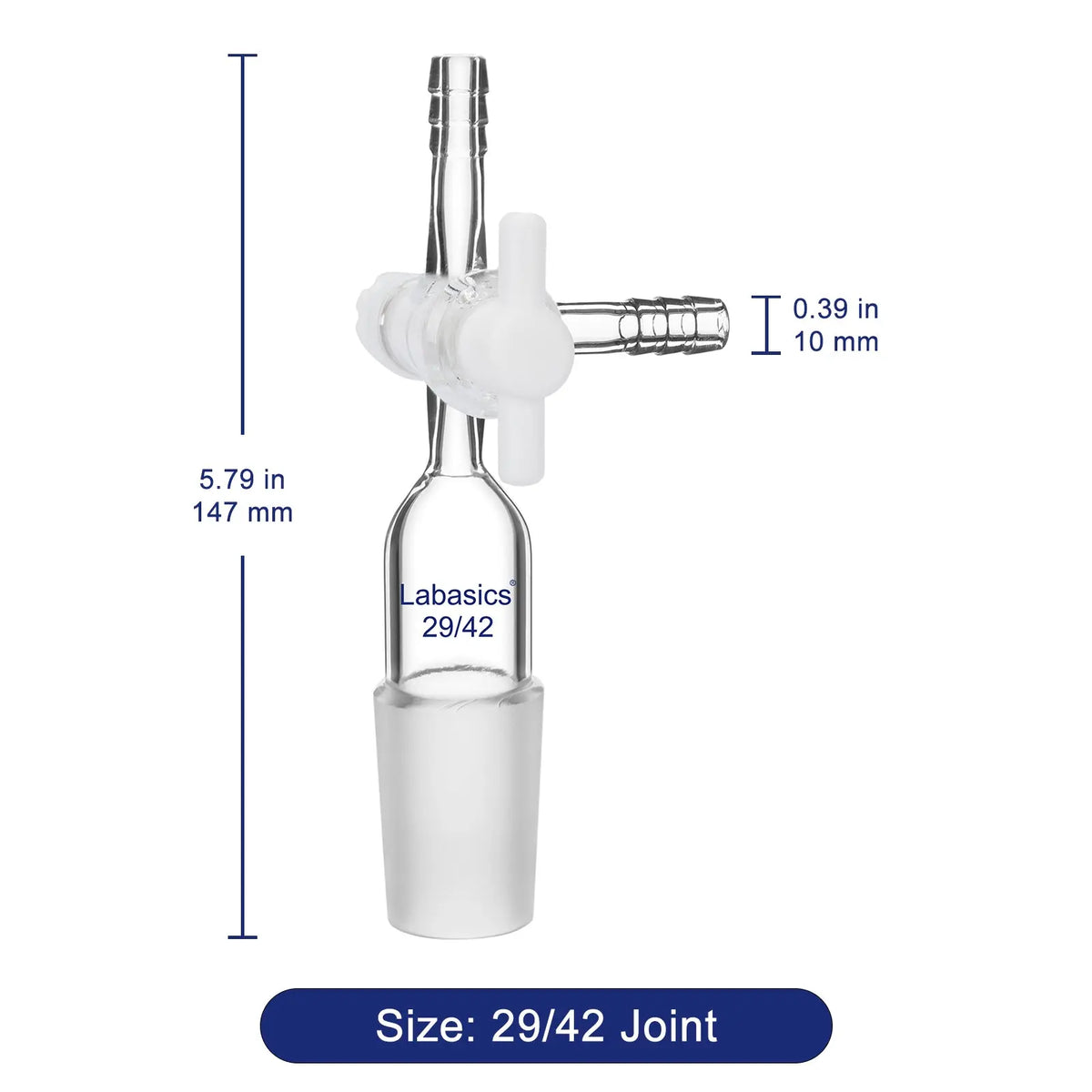Vacuum Glass 3 Way Flow Control Adapter Labasics