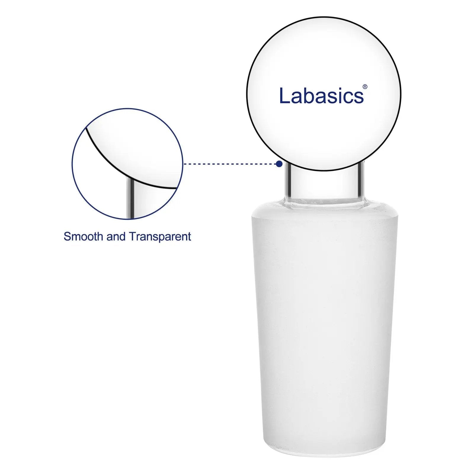 Glass Solid Stopper, Penny Head, 5 Pack Labasics