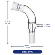 Glass Vacuum Take Off Adapter, 24/40 Joints, 105 Degree Bent Labasics