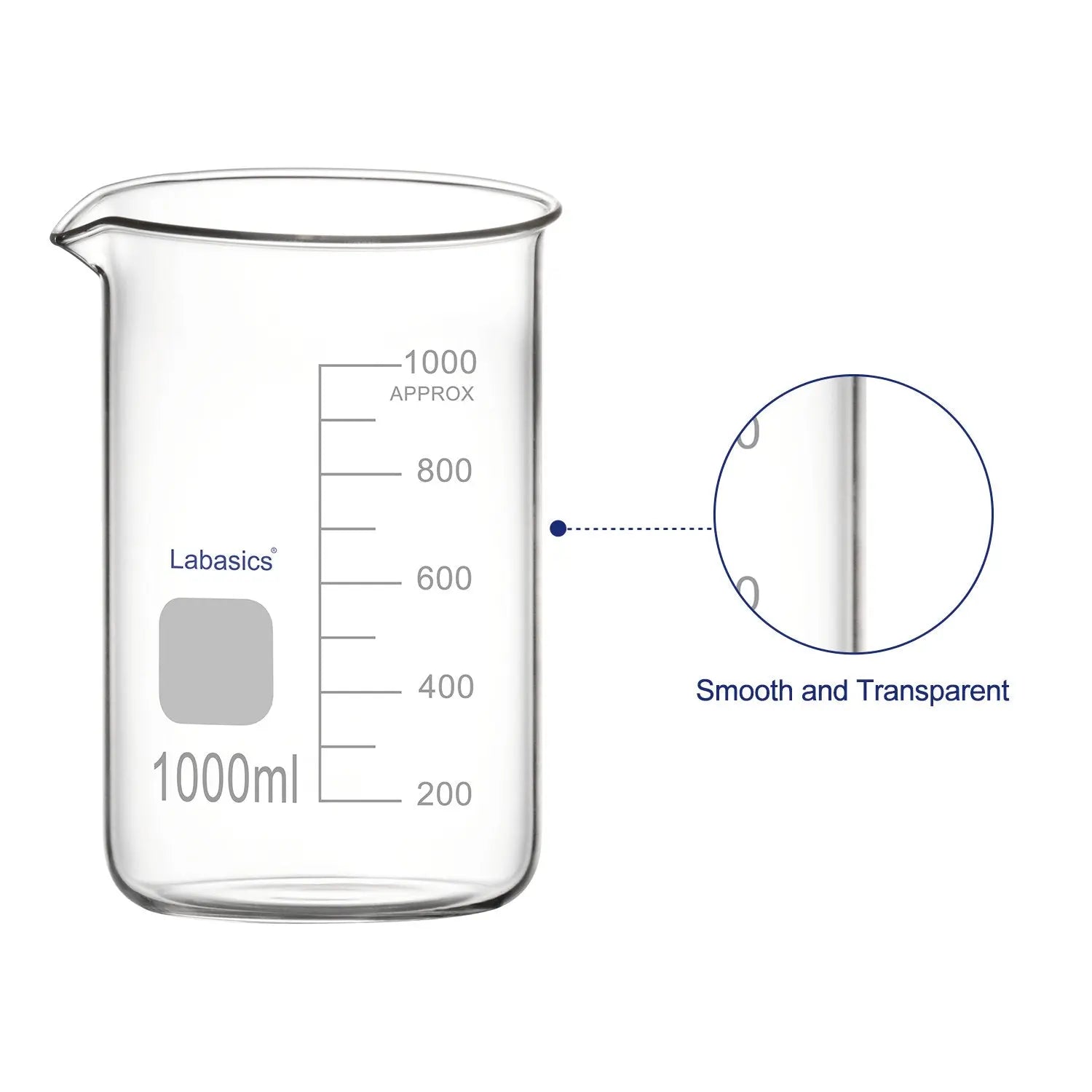 Glass Beaker, High Temperature Resistance, Laboratory use Labasics