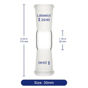 Straight Connecting Adapter, 24/40 Female Joint to 24/40 Female Joint Labasics
