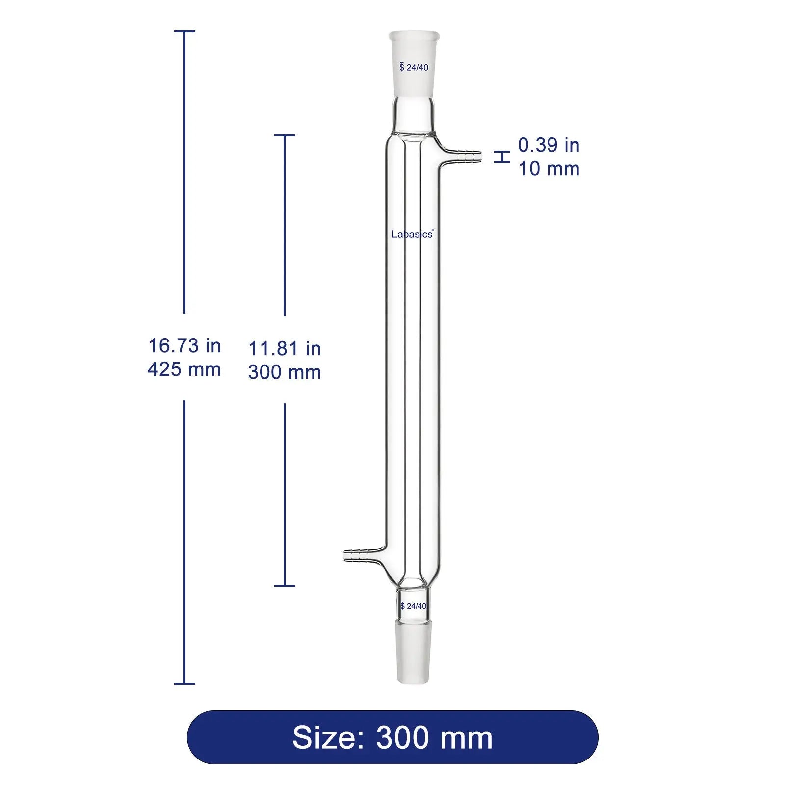 Glass Liebig Condenser, 24/40 Joint Jacket Length Labasics