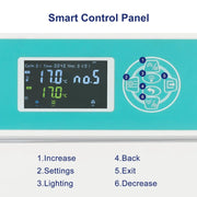 Close-up of LED display screen showing settings and control panel of light incubator