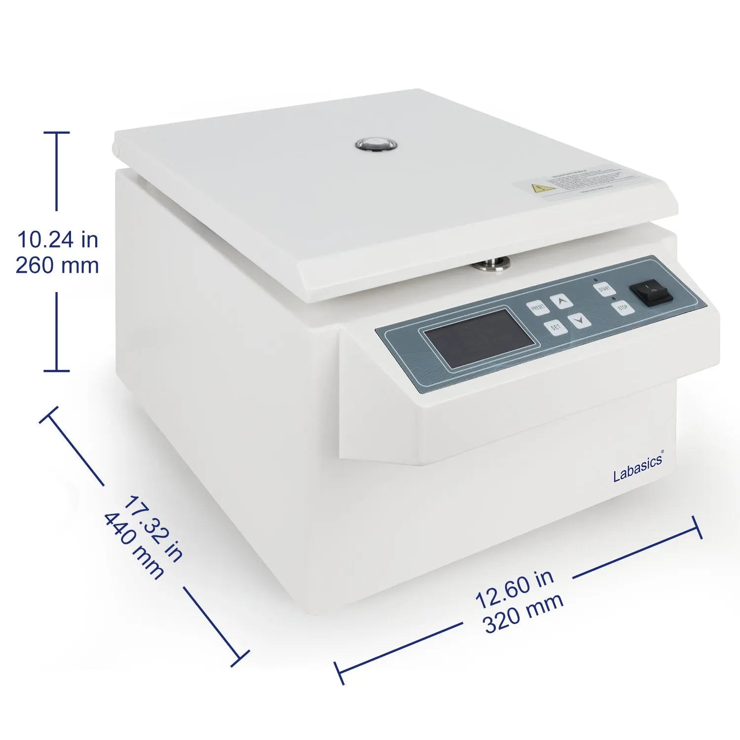 Low-Speed Digital Centrifuge, 4000 RPM Max Speed, 2400xg Max Centrifugal Force, Angle/Swing Rotor Labasics