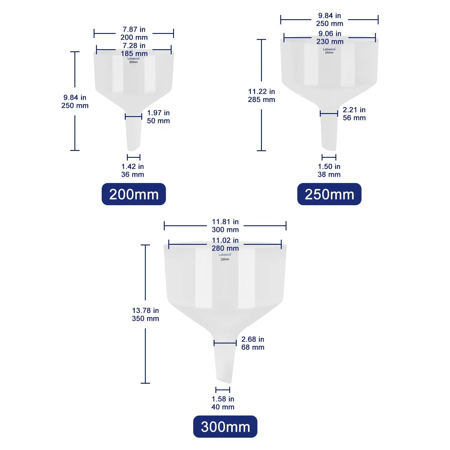 Porcelain Buchner Filter Funnel, 60-300 mm Labasics