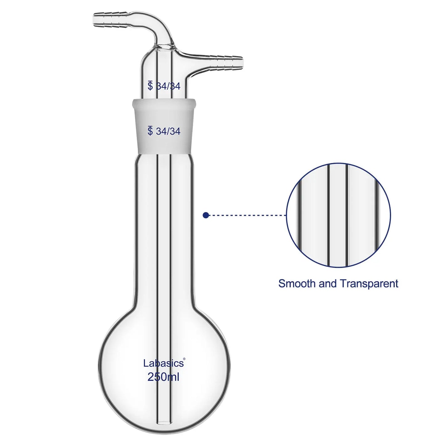 Spherical Vacuum Cold Trap with 10 mm Serrated Hose Connector for Vacuum Tubing