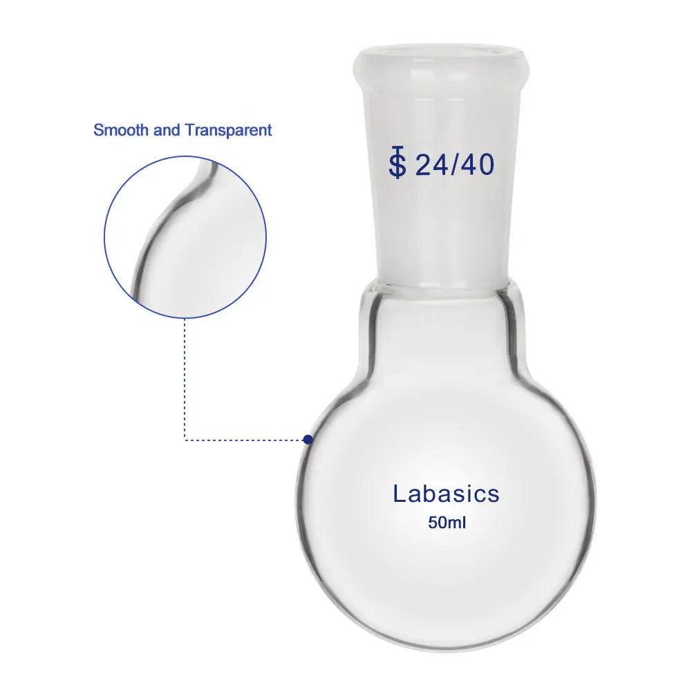 Glass Round Bottom Flask, 24/40 Standard Taper Outer Joint, 50-2000 mL Labasics