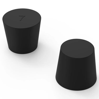 Rubber Stopper, Conical Solid, Black, 5/10 Pack Labasics