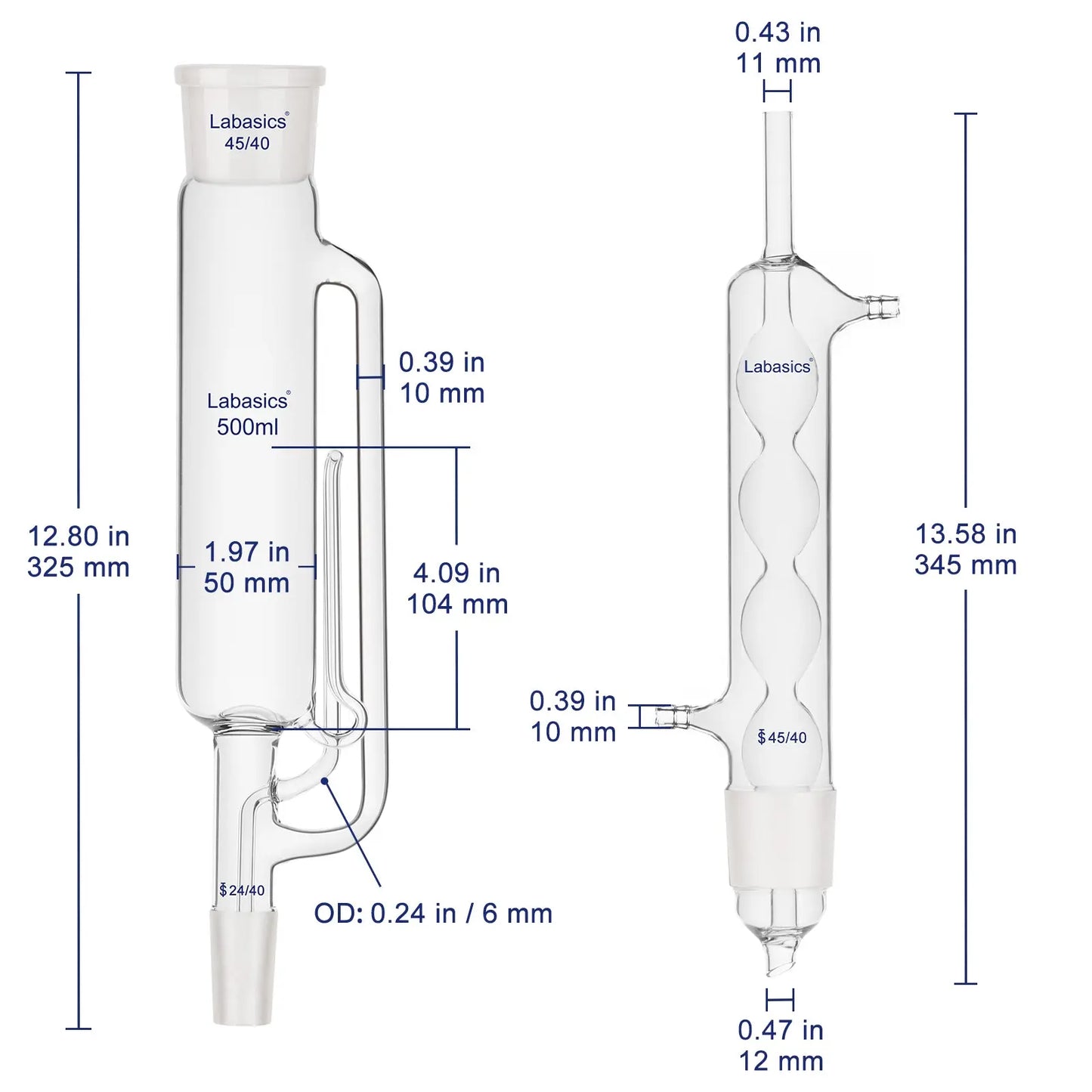 Soxhlet Extractor Set, Condenser Kit, 4 Packs Labasics