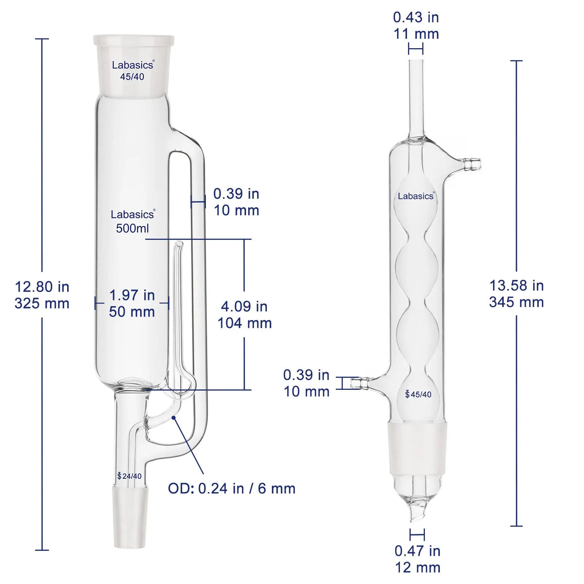 Soxhlet Extractor Set, Condenser Kit, 4 Packs Labasics