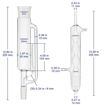 Soxhlet Extractor Set, Condenser Kit, 4 Packs Labasics