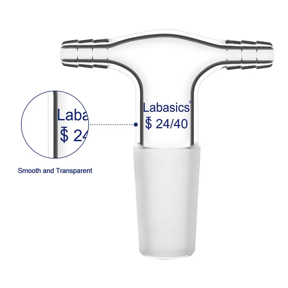 Glass T-Shape Vacuum/Inert Gas Adapter Labasics