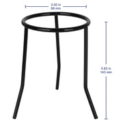 Black metal tripod with a 5.51-inch stand height and 3.54-inch ring diameter