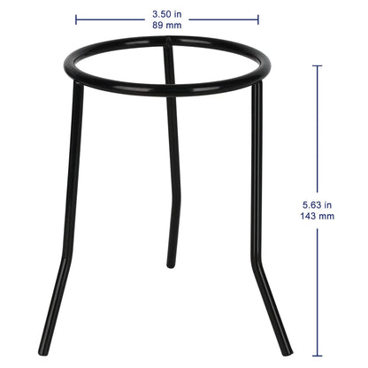 Black metal tripod with a 5.51-inch stand height and 3.54-inch ring diameter