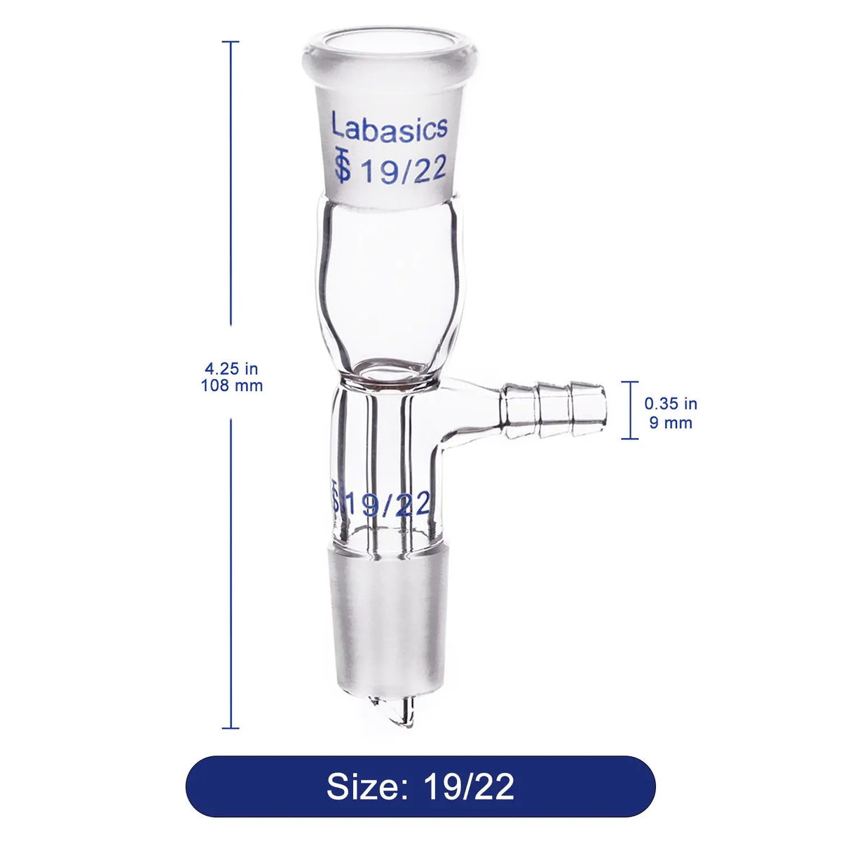 Glass Vacuum Take Off Adapter, Short Stem with 14/20 Joints Labasics