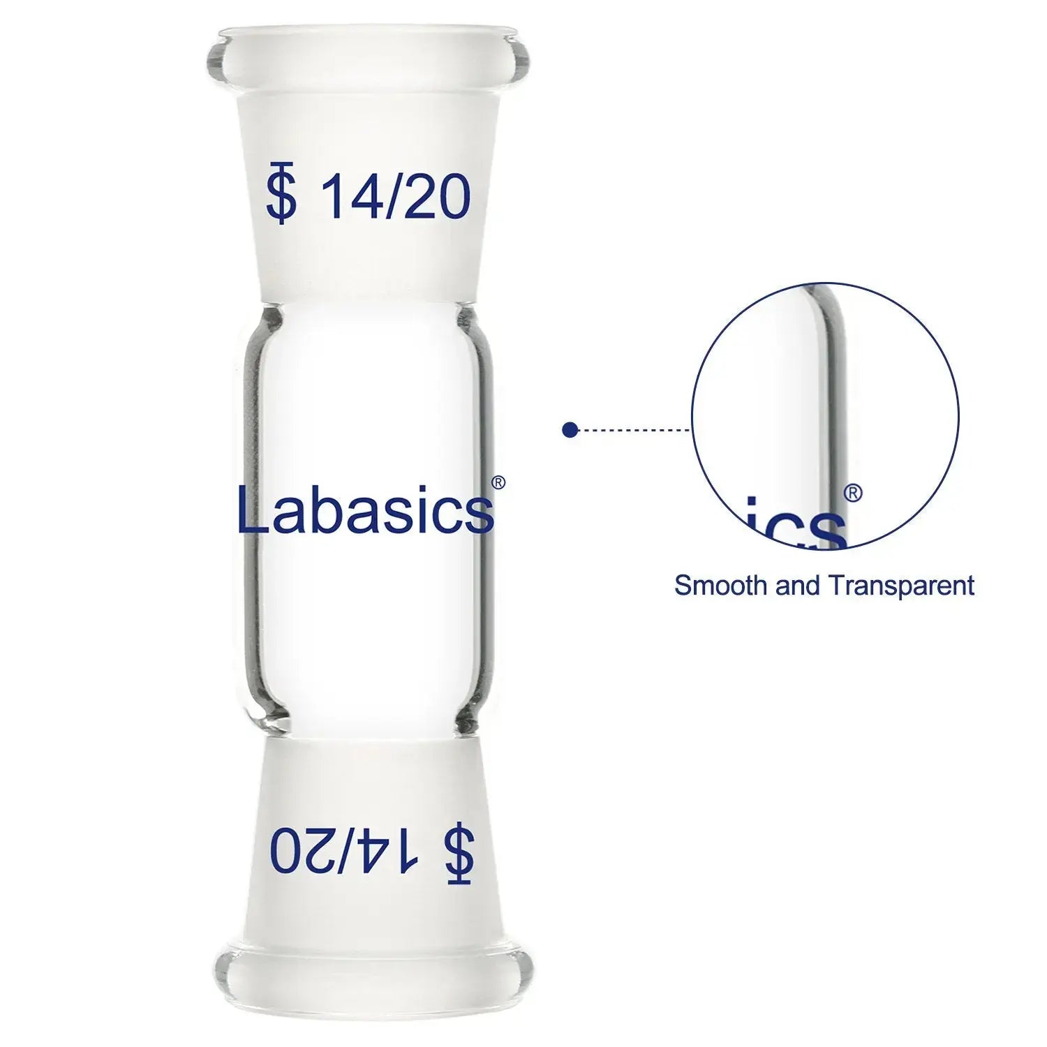 Borosilicate Glass Straight Connecting Adapter Labasics