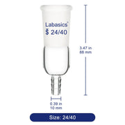 Glass Vacuum Inlet Adapter, 8mm (0.31inch) hose connection Labasics