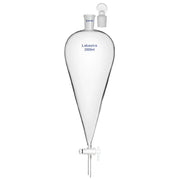 Separatory funnel, 2000 mL (2 L), conical borosilicate glass, 24/40 joint, glass stopper, PTFE stopcock, for large-volume liquid separation
