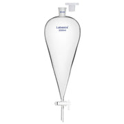 Separatory funnel, 2000 mL (2 L), borosilicate glass, 24/29 joint, plastic stopper, PTFE stopcock, for large-volume extraction