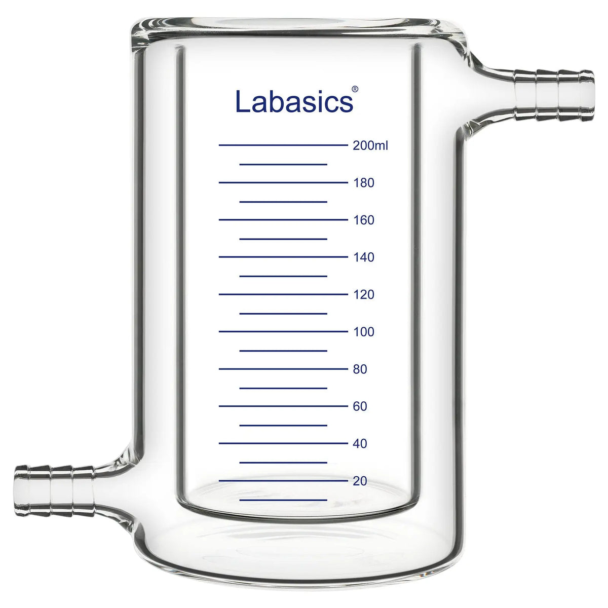 200 ml jacketed borosilicate glass beaker for heating and cooling experiments