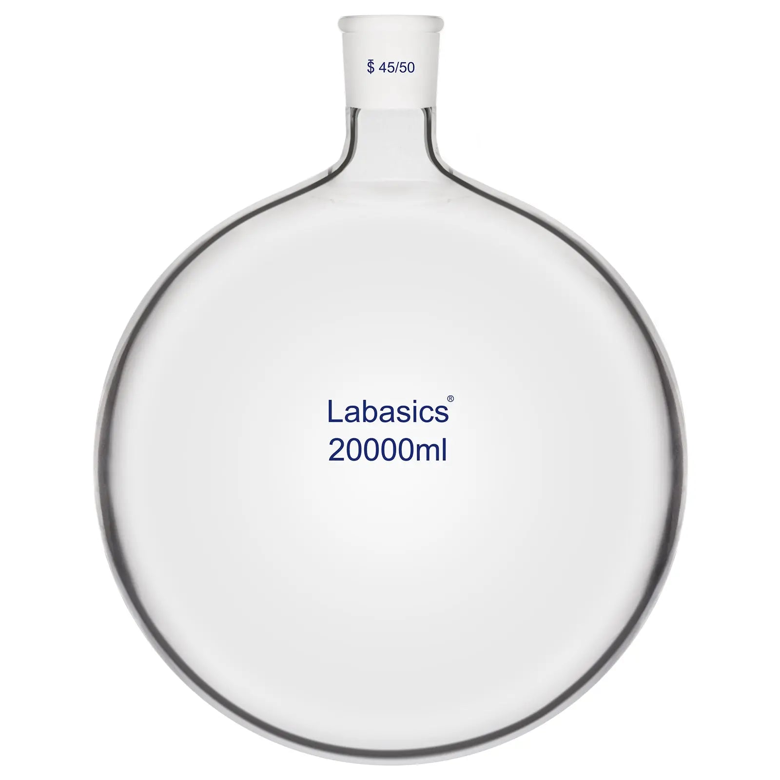 large scale laboratory reaction flask for heating and boiling processes
