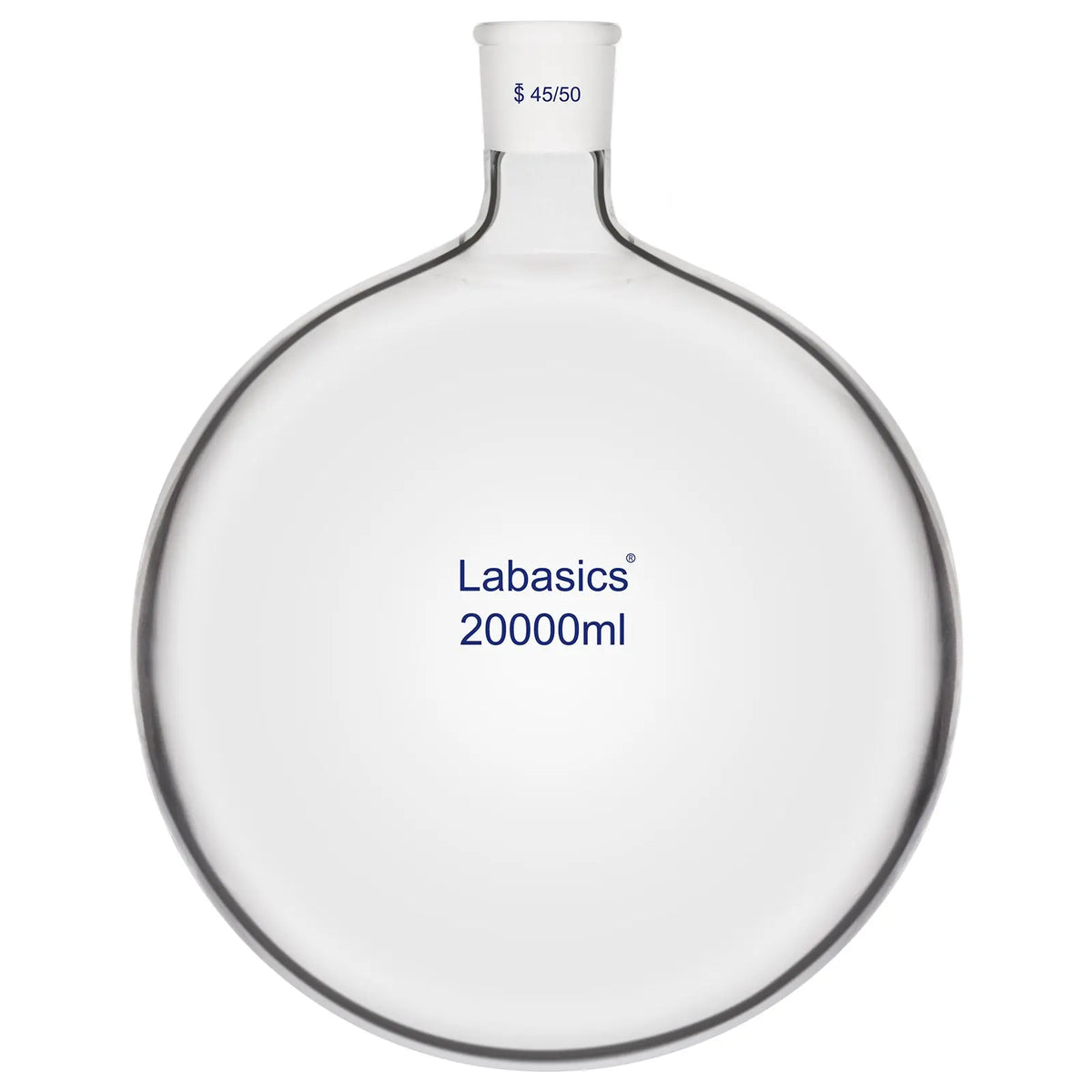 large scale laboratory reaction flask for heating and boiling processes