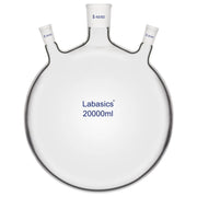 20000 ml large capacity 3 neck round bottom glass flask for industrial distillation and reflux.