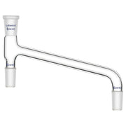 75° bent borosilicate glass distilling adapter, 24/40 joint, durable and chemical-resistant for multi-connection lab distillation