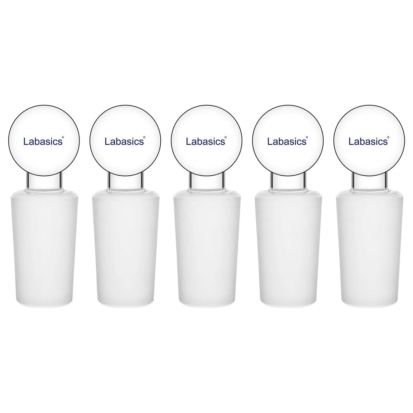 Glass Solid Stopper, Penny Head, 5 Pack Labasics