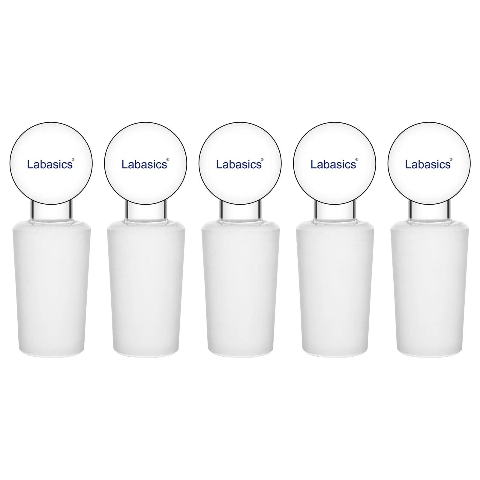 Glass Solid Stopper, Penny Head, 5 Pack Labasics