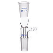 Glass vacuum take-off adapter with 24/40 joint, short stem, durable and chemical-resistant for vacuum and laboratory applications