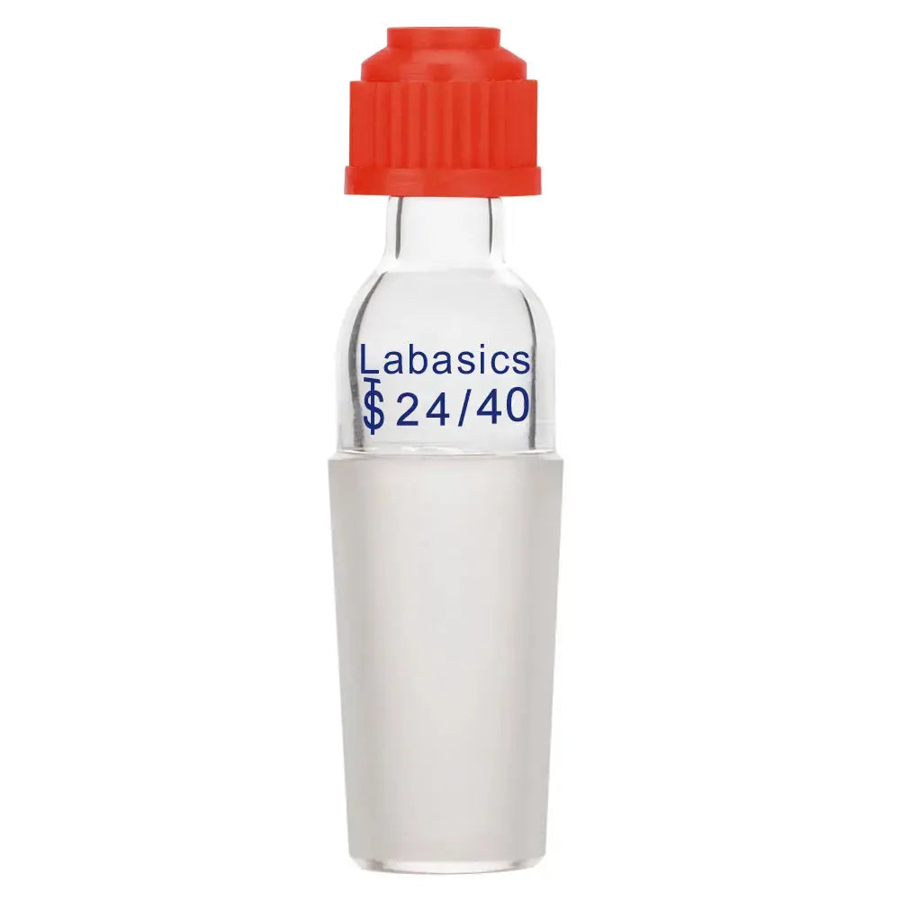 80mm borosilicate glass thermometer inlet adapter, 24/40 joint, with compression cap, suitable for precise laboratory setups