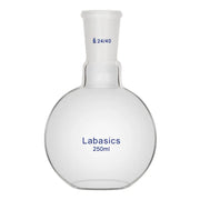 Flat bottom flask, 250 mL, 24/40 joint, borosilicate construction, stable base for chemical reactions and solution preparation
