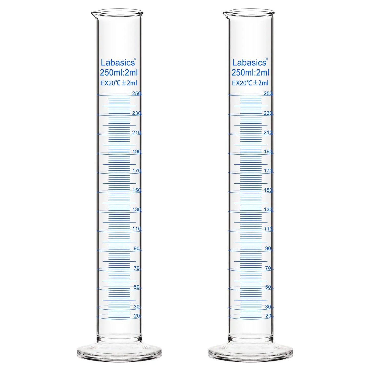 Measuring Cylinder, 10-250 mL, 2 Packs Labasics