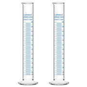 Graduated cylinder, 250 mL, borosilicate glass, stable base, clear graduations for accurate liquid measurement; 2-pack