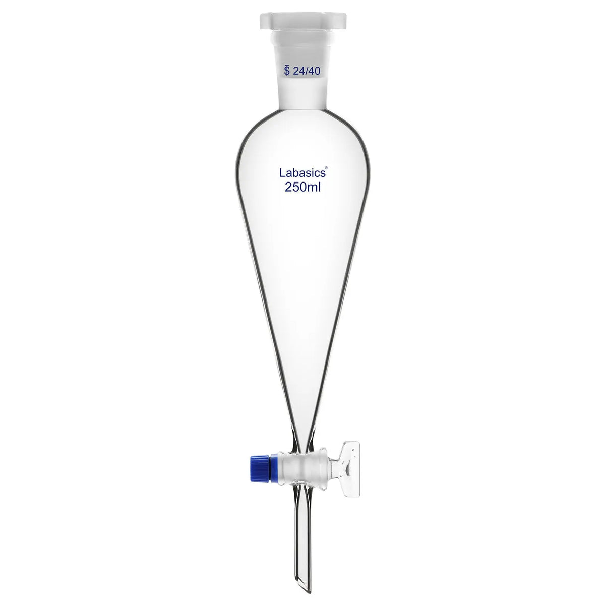 Conical Separatory Funnel with Glass Stopcock and 24/40 Plastic Joint Stopper, 60 – 1000 mL Labasics shop
