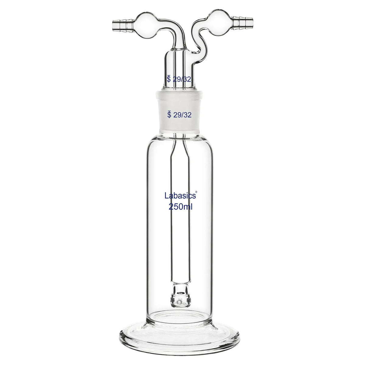 250 ml gas washing bottle, borosilicate glass, 29/32 joint, vent hole design