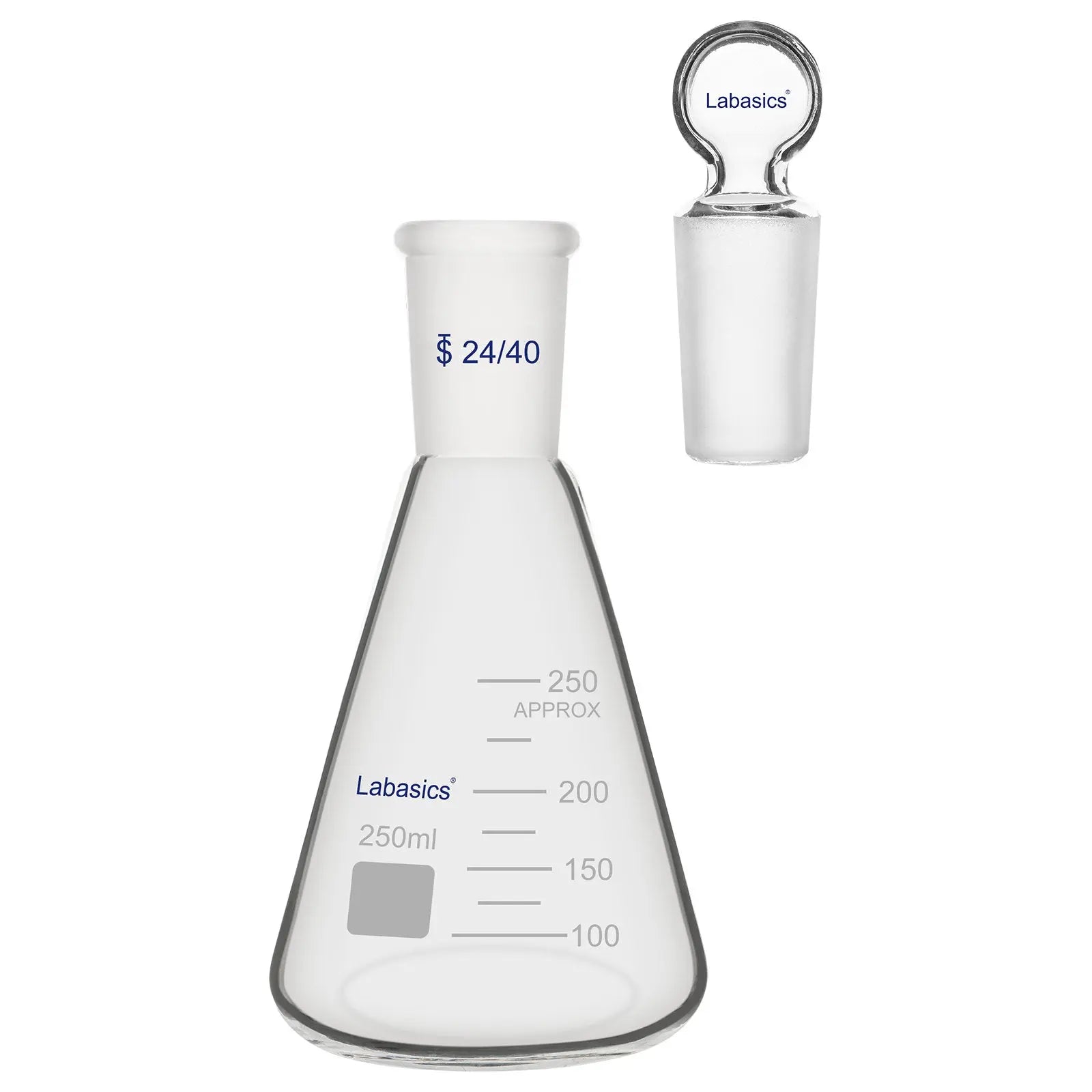 Erlenmeyer Flask with Glass Stopper, 24/40 Joint, 250-1000 mL Labasics Shop