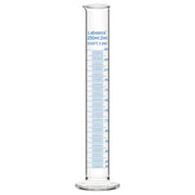 Graduated cylinder, 250 mL, borosilicate glass, stable base, clear graduations for accurate liquid measurement