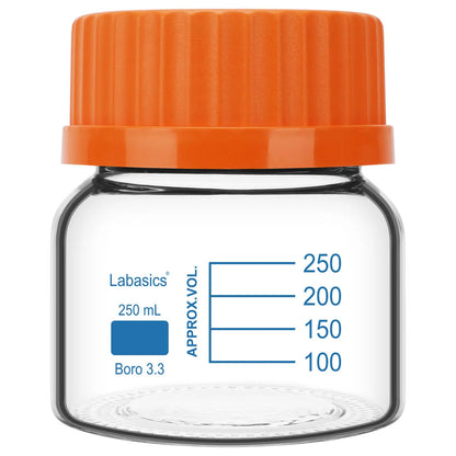 Borosilicate Glass Media Storage Bottle with GL80 Screw Cap 250 mL