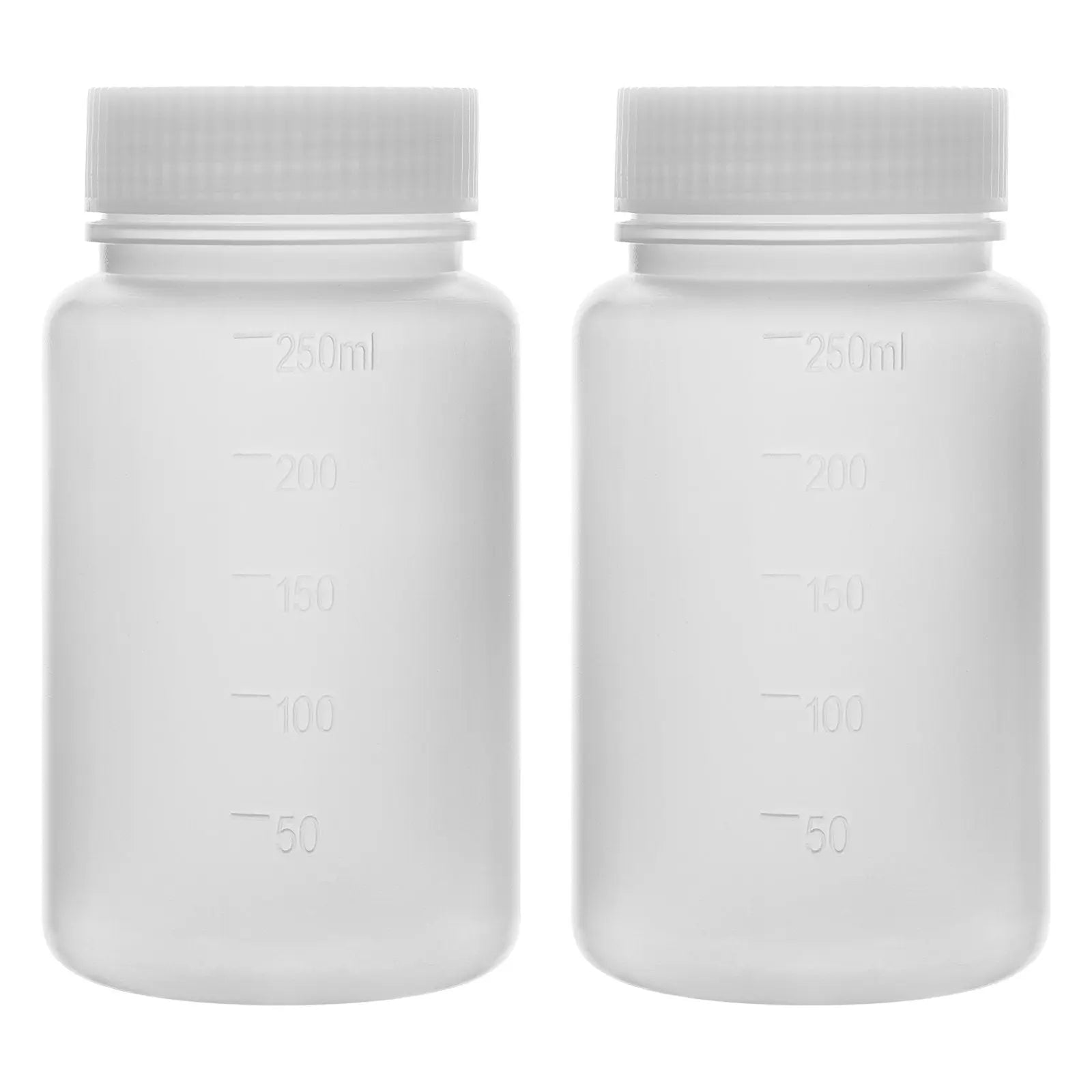 HDPE wide mouth plastic reagent bottle, 250 mL, with screw cap