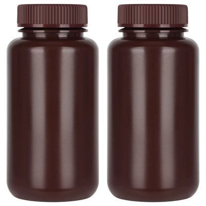 HDPE Wide Mouth Amber Reagent Bottle, 2-Pack, 500 ml / 1000 ml Labasics