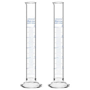 Measuring cylinder, 25 mL, borosilicate glass construction, accurate metric graduations, suitable for laboratory liquid handling; 2-pack