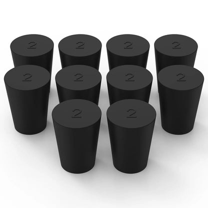 Rubber Stopper, Conical Solid, Black, 5/10 Pack Labasics
