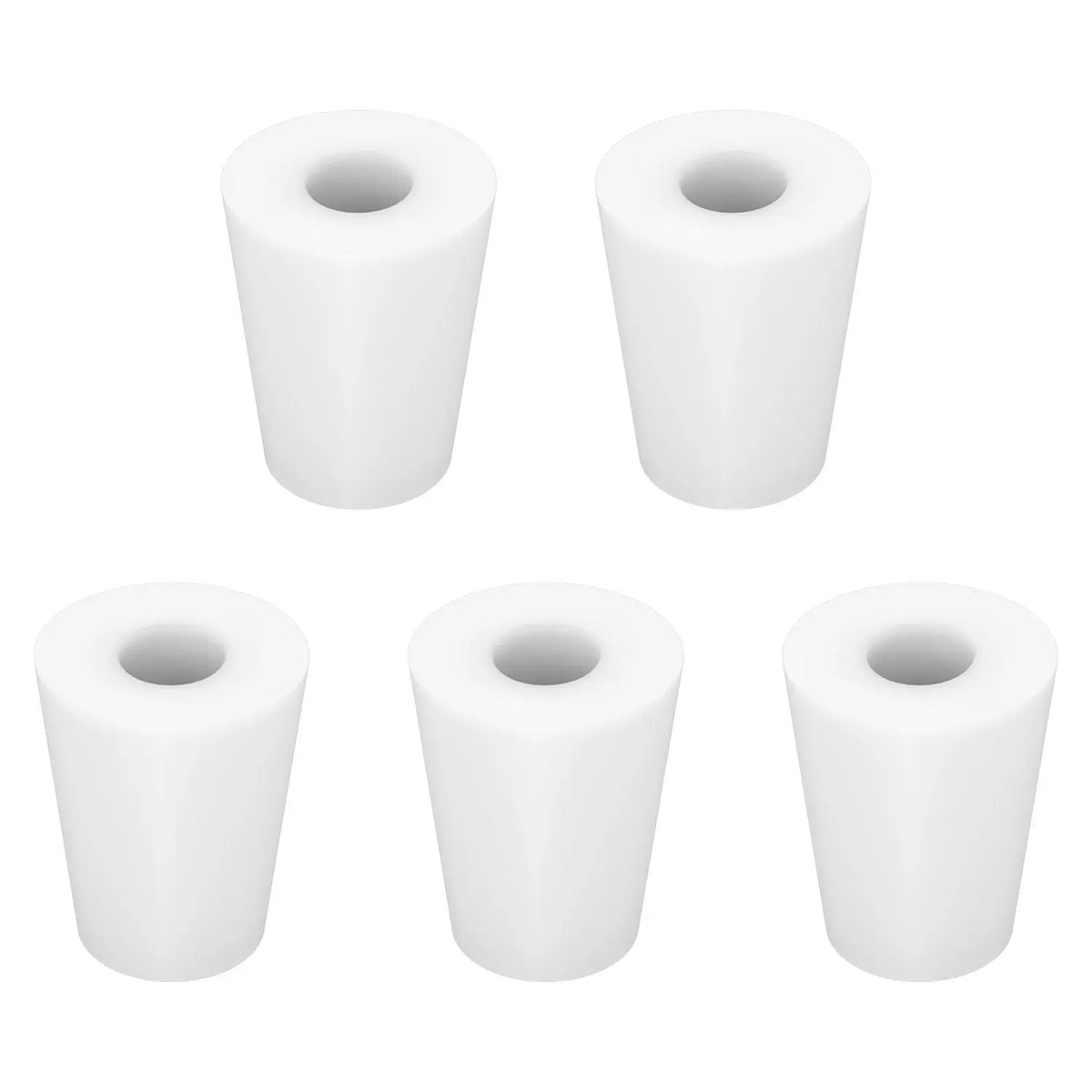 5-Pack Single-Hole Silicone Stoppers with 0.31" Hole Labasics