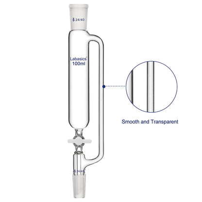 Pressure Equalizing Addition Funnel, Borosilicate Glass Dropping Funnel 24/40 Joint Labasics