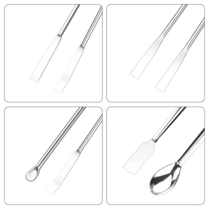 Dual-ended sampling spoon designed for precise material transfer and manipulation in lab experiments