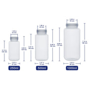 Transparent Wide-Mouth Media Storage Bottles, Polypropylene, 250-1000 ml Labasics