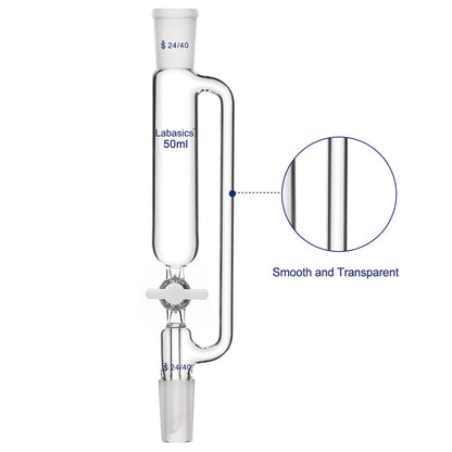 Pressure Equalizing Addition Funnel, Borosilicate Glass Dropping Funnel 24/40 Joint Labasics