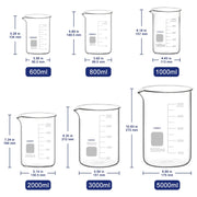Glass Beaker with Pouring Spout, 25-5000 ml Labasics